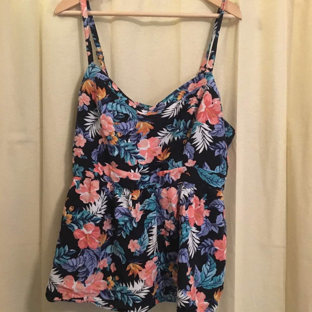 Summery peplum spaghetti strap top